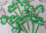 Vintage St. Patrick's Day Shamrock Cupcake Picks Toppers
