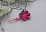 Vintage Enamel Purple and Pink Mod Daisy Spins Pin
