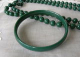 Vintage St. Patrick's Day Green Beaded Necklace and Bangle Bracelet