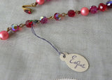 Vintage Tagged Eugene Red Aurora Borealis Beaded Necklace and Earrings
