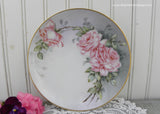 Vintage Hand Painted Pink Roses Plate