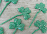 10 Vintage St. Patrick's Day Shamrock Cupcake Picks Toppers