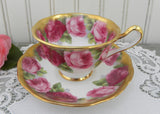 Vintage Royal Albert Old English Rose Brushed Gold Teacup and Saucer