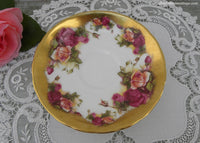 Vintage Royal Chelsea Golden Rose Saucer Brushed Gold