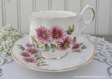 Vintage Royal Dover September Pink Daisies Teacup and Saucer