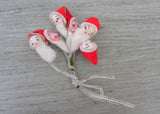 6 Vintage Santa Claus Christmas Floral Picks