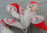 6 Vintage Santa Claus Christmas Floral Picks