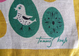 Vintage Tammis Keefe Easter Egg Bunny and Chicks Handkerchief