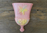 Vintage Hull Art Pottery Pink Sunglow Whisk Broom Wall Pocket