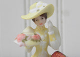 Miniature Victorian Lady Figurine at Milliner with Dome