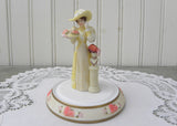 Miniature Victorian Lady Figurine at Milliner with Dome