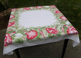 Vintage California Hand Prints CHP Pink Moonflower Tablecloth