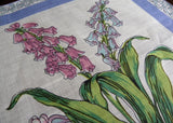 Vintage Pink Purple and Blue Hyacinth Flowers Handkerchief