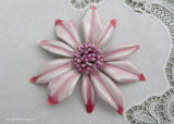 Vintage Enameled Pink and White Daisy Flower Pin