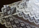 Vintage French Alencon Lace with Flowers Linen Bridal Handkerchief