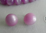 Vintage Lilac Purple Moonglow Beaded Necklace and Earring Set