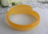 Vintage Yellow Gold Moonglow Bangle Bypass Wrap Bracelet