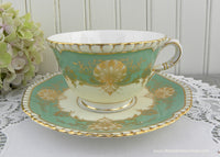 Vintage Royal Worcester Green and Gold Teacup