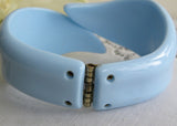 Vintage Light Blue Lucite Clamper Bracelet