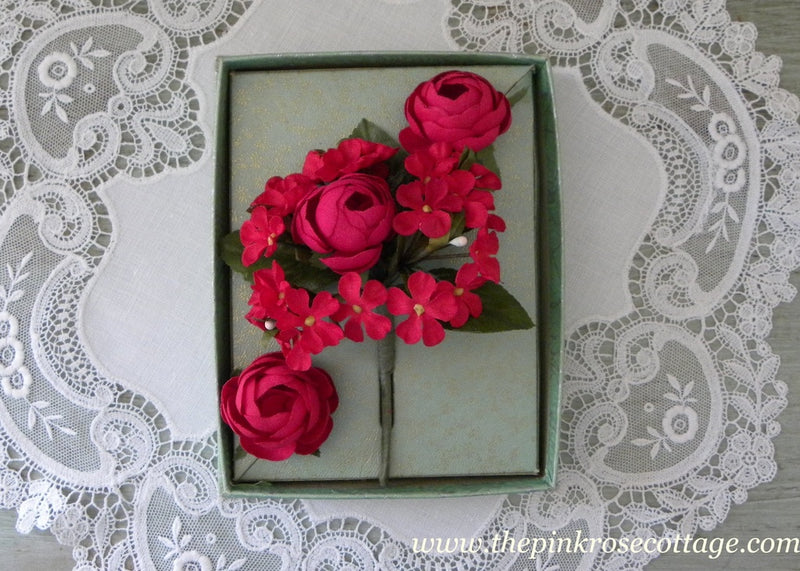 Potholders Magenta Flowers Set of Two Kitchen Decor