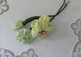 Vintage Handmade Green Fabric Millinery Flower
