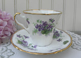 Vintage Adderley Purple Violet Teacup and Saucer