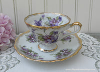 Vintage Trimont Ware Cottage Violets Teacup and Saucer