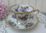 Vintage Trimont Ware Cottage Violets Teacup and Saucer