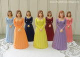 Vintage Wedding Bridesmaids Navy Blue Dress Cake Topper