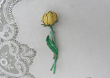 Vintage Weiss Enameled Yellow Chrysanthemum Bud Pin