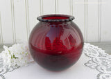 Vintage Anchor Hocking Depression Glass Ruby Red Round Vase