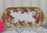 Vintage Royal Chelsea Golden Rose Tray Brushed Gold