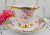Vintage Tuscan Pink Teacup and Saucer Pink Spring Blossoms