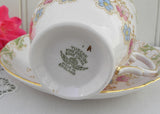 Vintage Tuscan Pink Teacup and Saucer Forget Me Nots