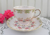 Vintage Tuscan Pink Teacup and Saucer Forget Me Nots