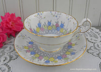 Vintage Frinton Teacup and Saucer with Pastel Forget-Me-Nots