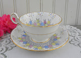 Vintage Frinton Teacup and Saucer with Pastel Forget-Me-Nots