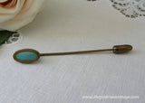 Antique Turquoise Gold Stick Pin - The Pink Rose Cottage 