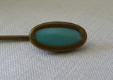 Antique Turquoise Gold Stick Pin - The Pink Rose Cottage 
