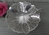 Vintage International Silver Lovelace Footed Handled Candy Dish