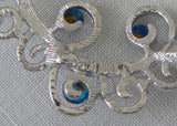 Vintage Sarah Coventry Sapphire Blue Rhinestone Silver Pin Brooch