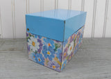Vintage Ohio Art Recipe Box Blue and Purple Daisies