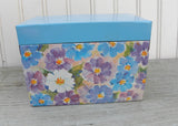 Vintage Ohio Art Recipe Box Blue and Purple Daisies