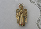 Vintage ART Signed Christmas Angel with Holly Pin Brooch