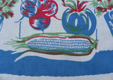 Vintage WWII Victory Garden Tablecloth Vegetables Corn Tomatoes and More