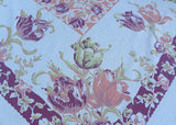 Large Vintage Pink and Purple Tulips Tablecloth