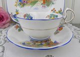 Antique Royal Albert Crown China A Bit Of Old England Teacup Trio English Cottage - The Pink Rose Cottage 