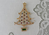 Vintage 2005 2rd Annual Avon Christmas Tree Pin Dangling Ornaments