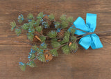 Vintage Mid Century Teal Christmas Pinecone Bough Swag