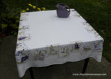 Unusual Vintage Tablecloth Southern Belle Women Portraits